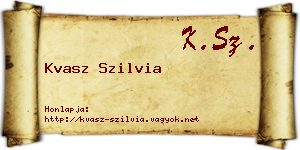 Kvasz Szilvia névjegykártya