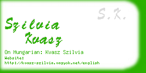 szilvia kvasz business card